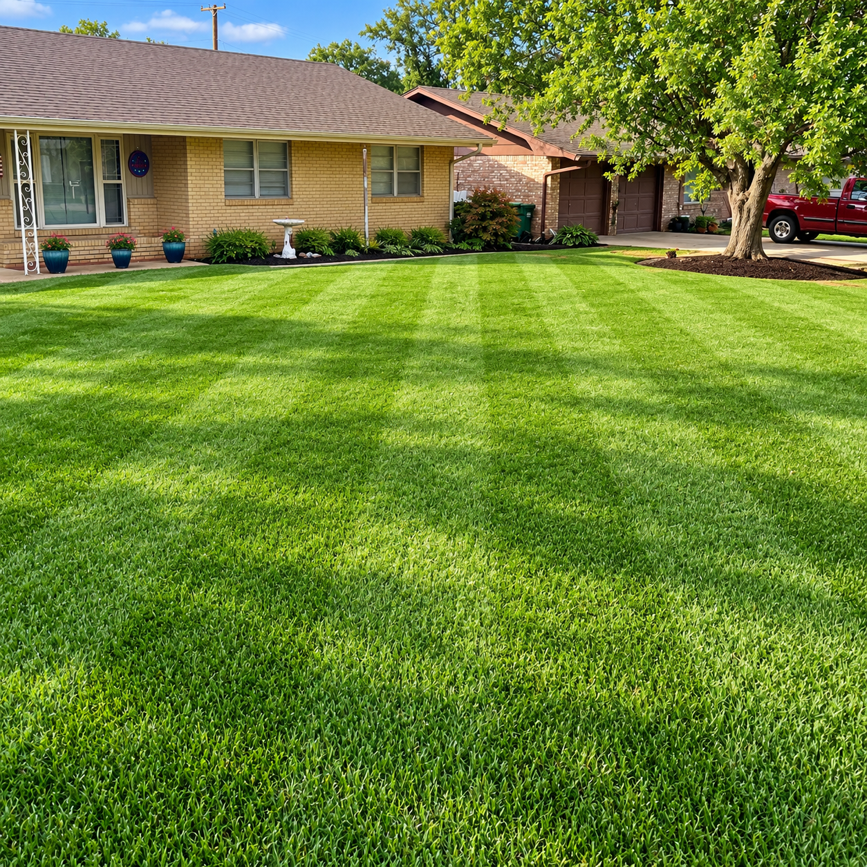 Neatly maintained lawn